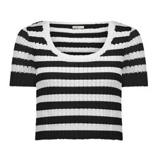 Chunky Tape Cotton Blend SS Striped Open