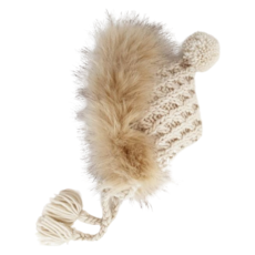 Huggalugs Fur Bonnet in Natural As Sized