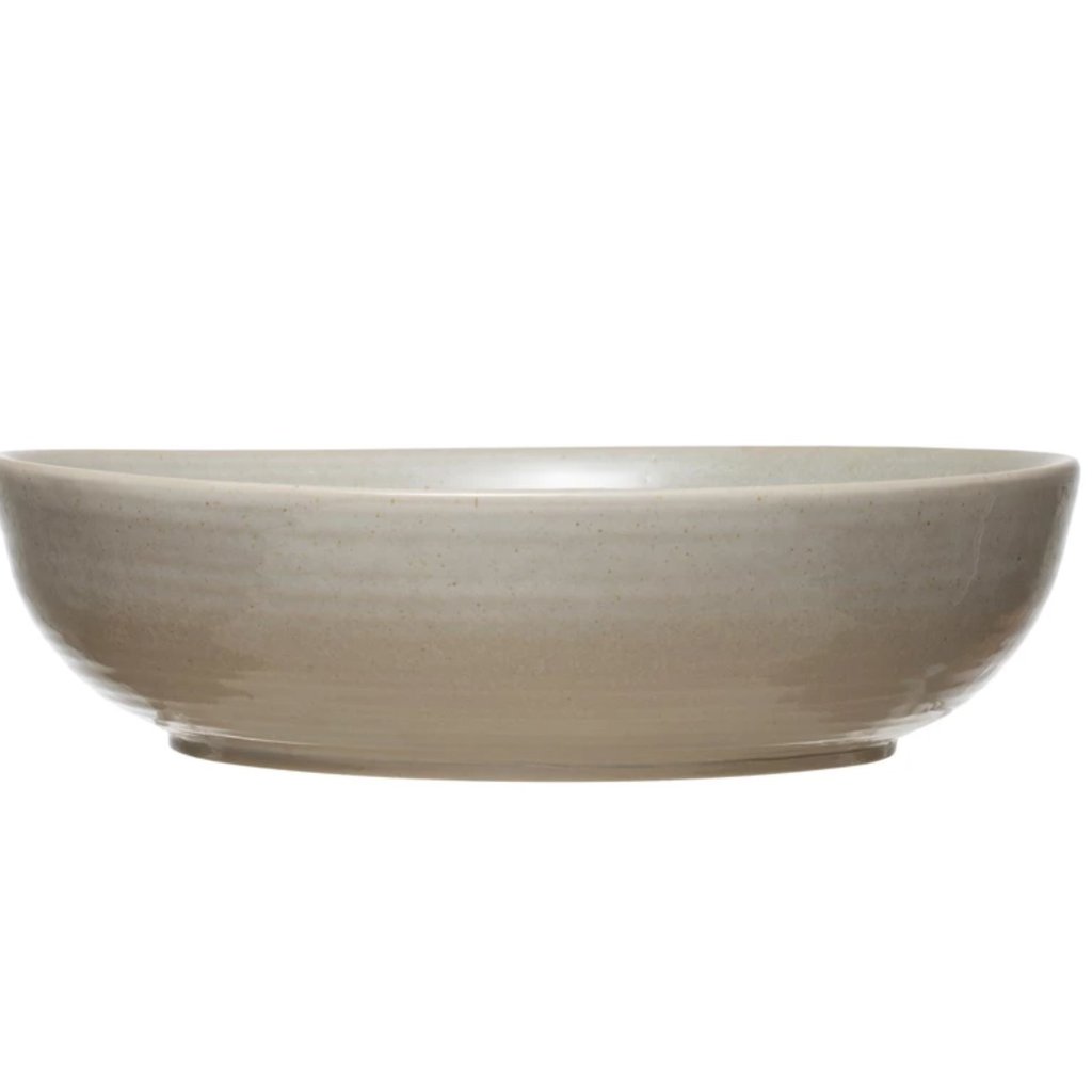 Stoneware Serving Bowl with Reactive Glaze