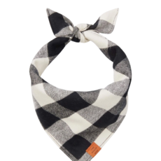 The Foggy Dog Black and White Check Flannel Bandana As Sized