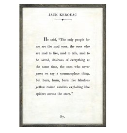 Sugarboo Jack Kerouac - White - Grey Wood - 35" x 46"