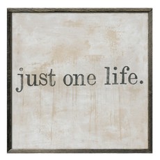 Sugarboo Just One Life- Grey Wood - 24.5" x 24.5"