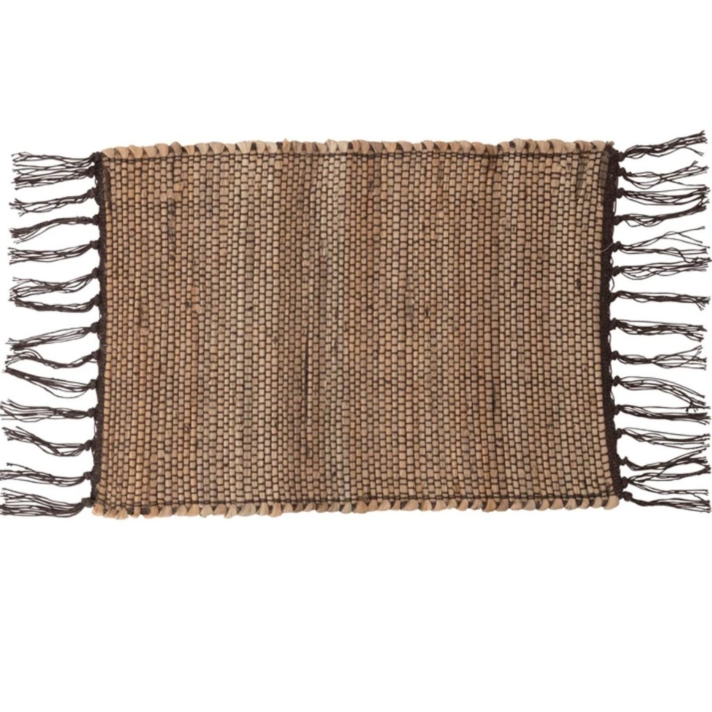 S/4 Woven Jute and Cotton Placemat with Fringe
