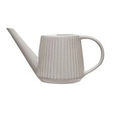 Stoneware Fluted Watering Can, Reactive Glaze