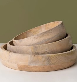 BE HOME S/3 Raw Natural Mango Wood Serving Bowls