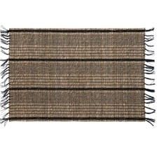 Bamboo Placemat w Stripes & Fringe S/4