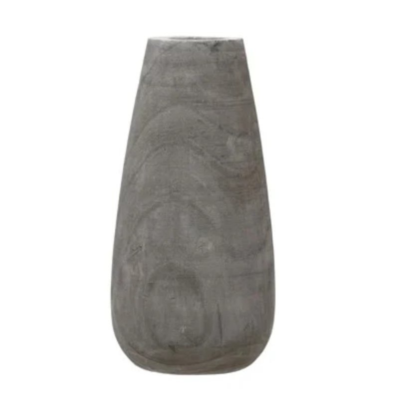 Paulownia Grey Wash Wood Vase