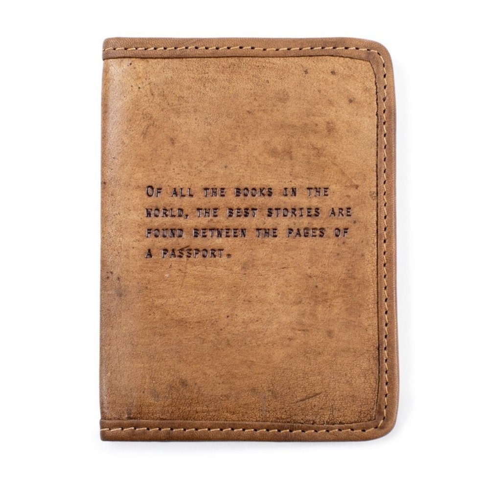 Sugarboo Of All the Books in the World Leather  Passport Cover - 4"x6"