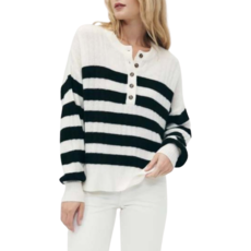Nadaam Lightweight Cashmere Striped Ribbed Henley