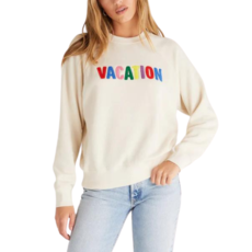 Z Supply Vacation Sweatshirt Adobe White