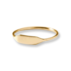 Thatch Stacking Signet Ring 14k Gold Vermeil