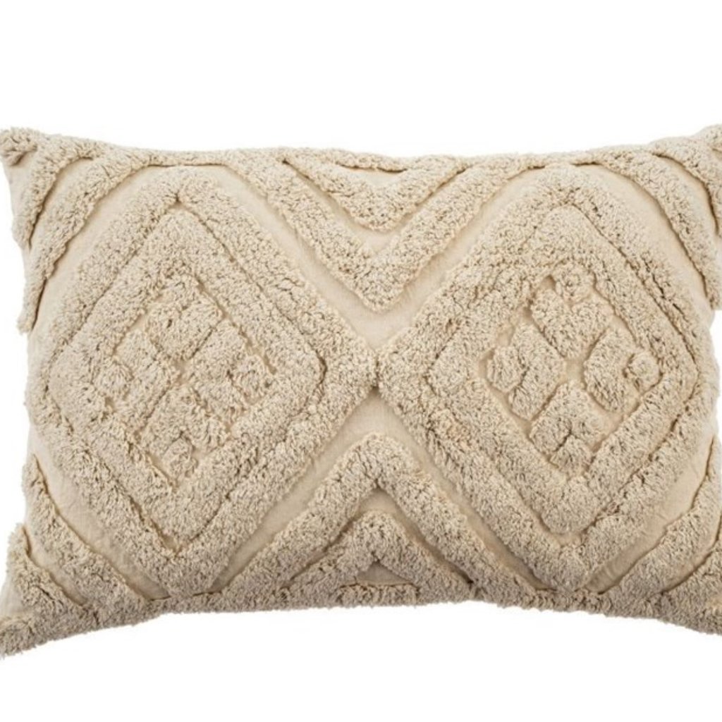 Diamond Tufted Throw Pillow, Natural / 20 x 20