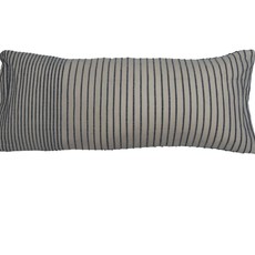 Woven Wool & Cotton Lumbar Pillow w Stripes