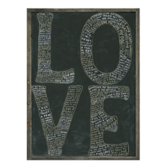 Sugarboo Art Print - L-O-V-E (BLACK OVERSIZED) - Grey Wood - 42.5" x 56.5"