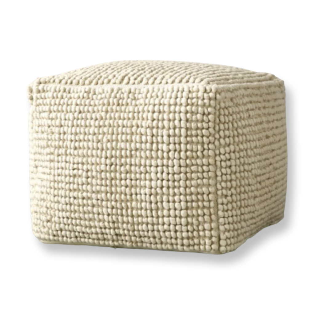 New Zealand Wool & Cotton Pouf