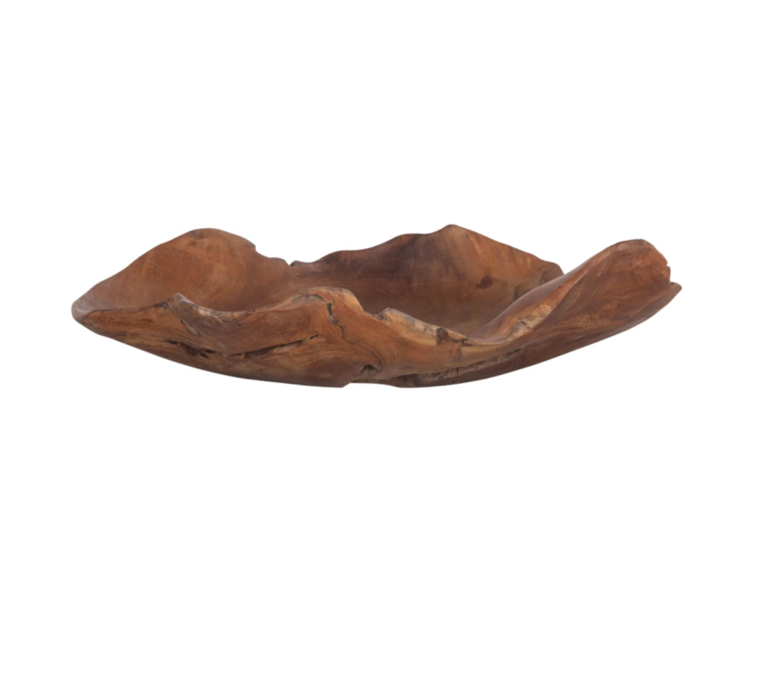 HandCarved Teak Wood Bowl Main St Mercantile