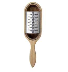 Wood and Stainless Steel Cheese Grater