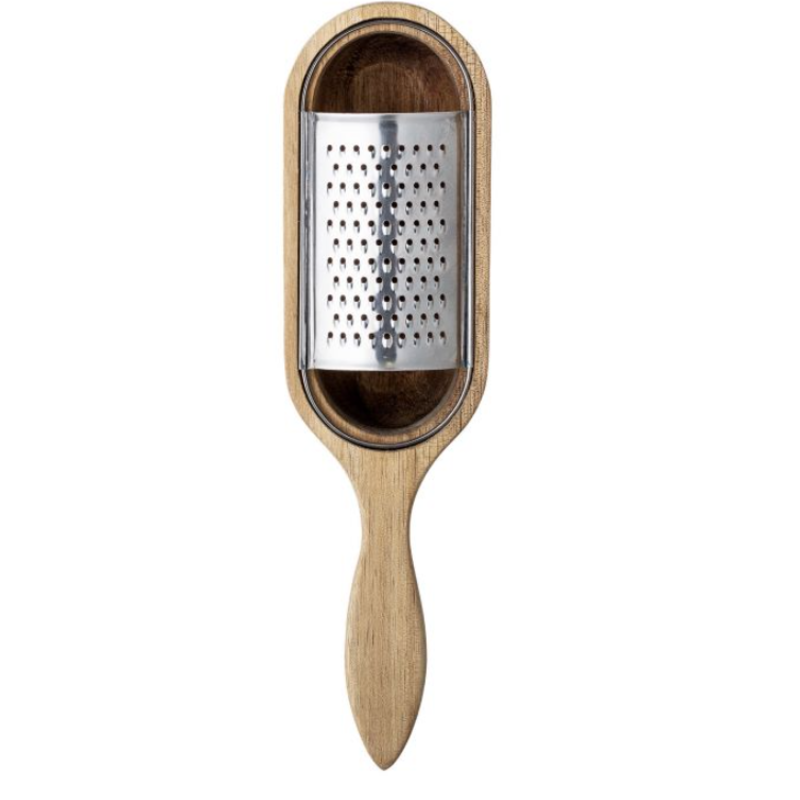Wood and Stainless Steel Cheese Grater