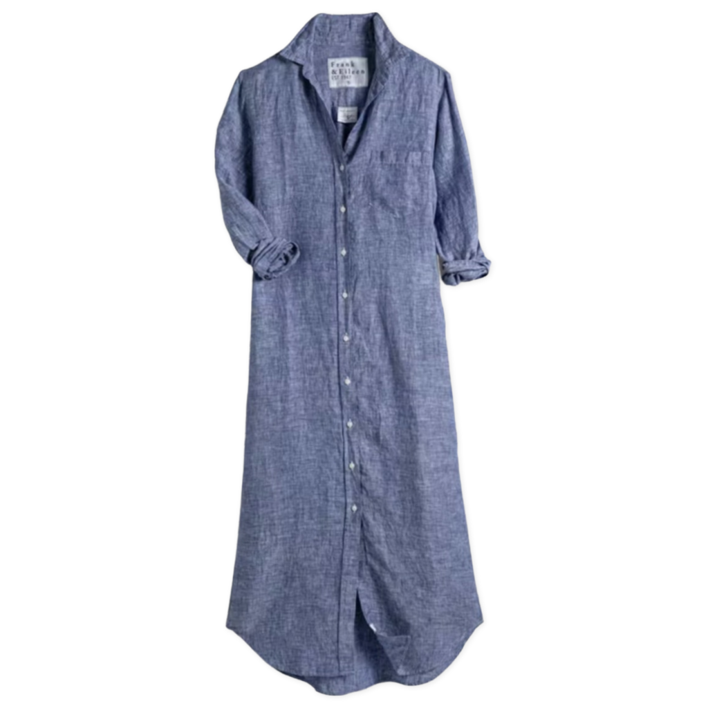 Frank & Eileen Rory Maxi Shirtdress Famous Blue