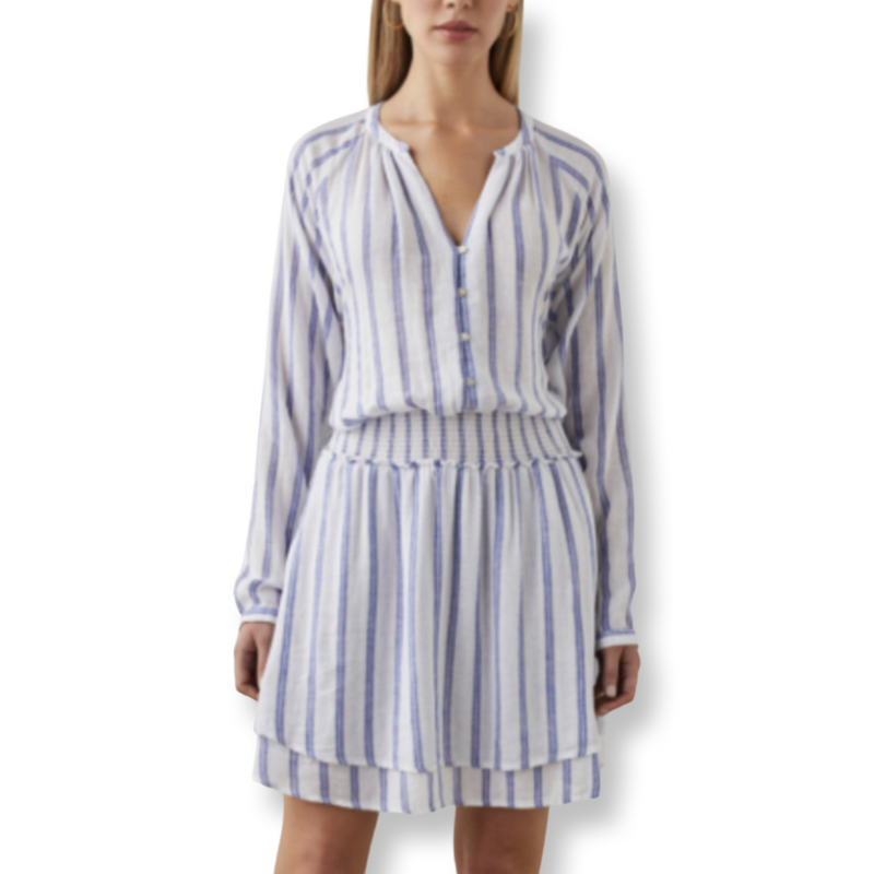 Rails JASMINE L/S Linen Dress Villa Stripe
