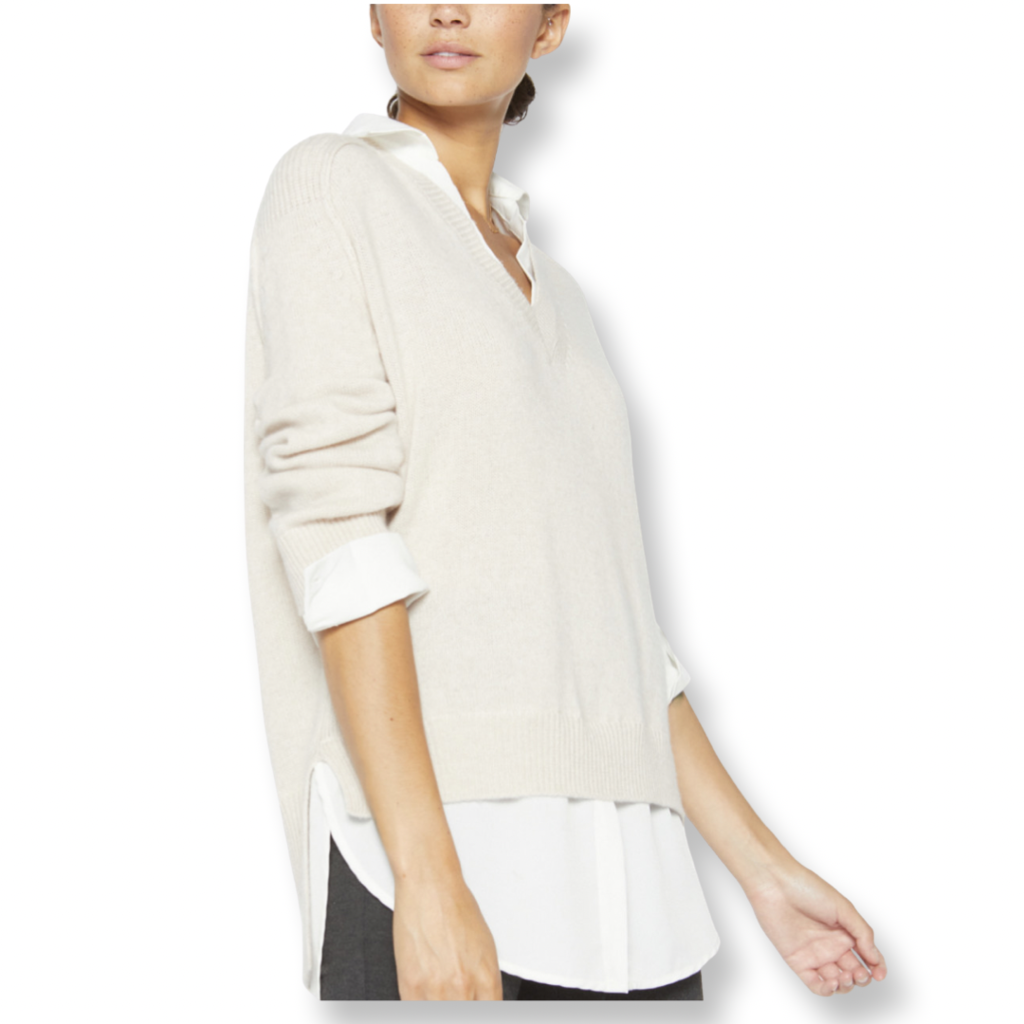 Brochu Walker V Neck Layered Pullover