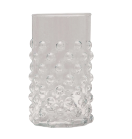 Sugarboo Large Clear Hobnail Tumbler Glass S/6  3" x 6"