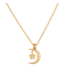 Satya Jewelry Star Moon Citrine Necklace