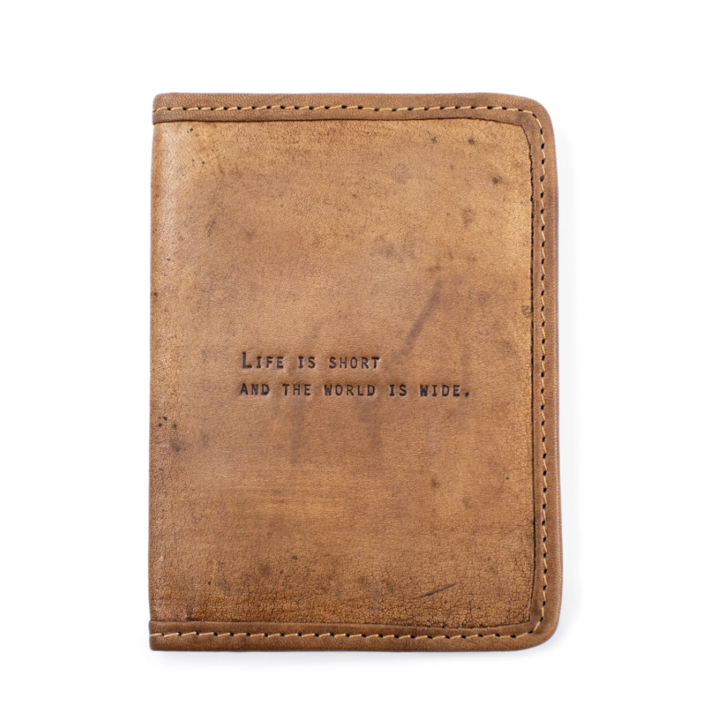 Sugarboo Life Is Short Leather Passport Cover 4"x6"