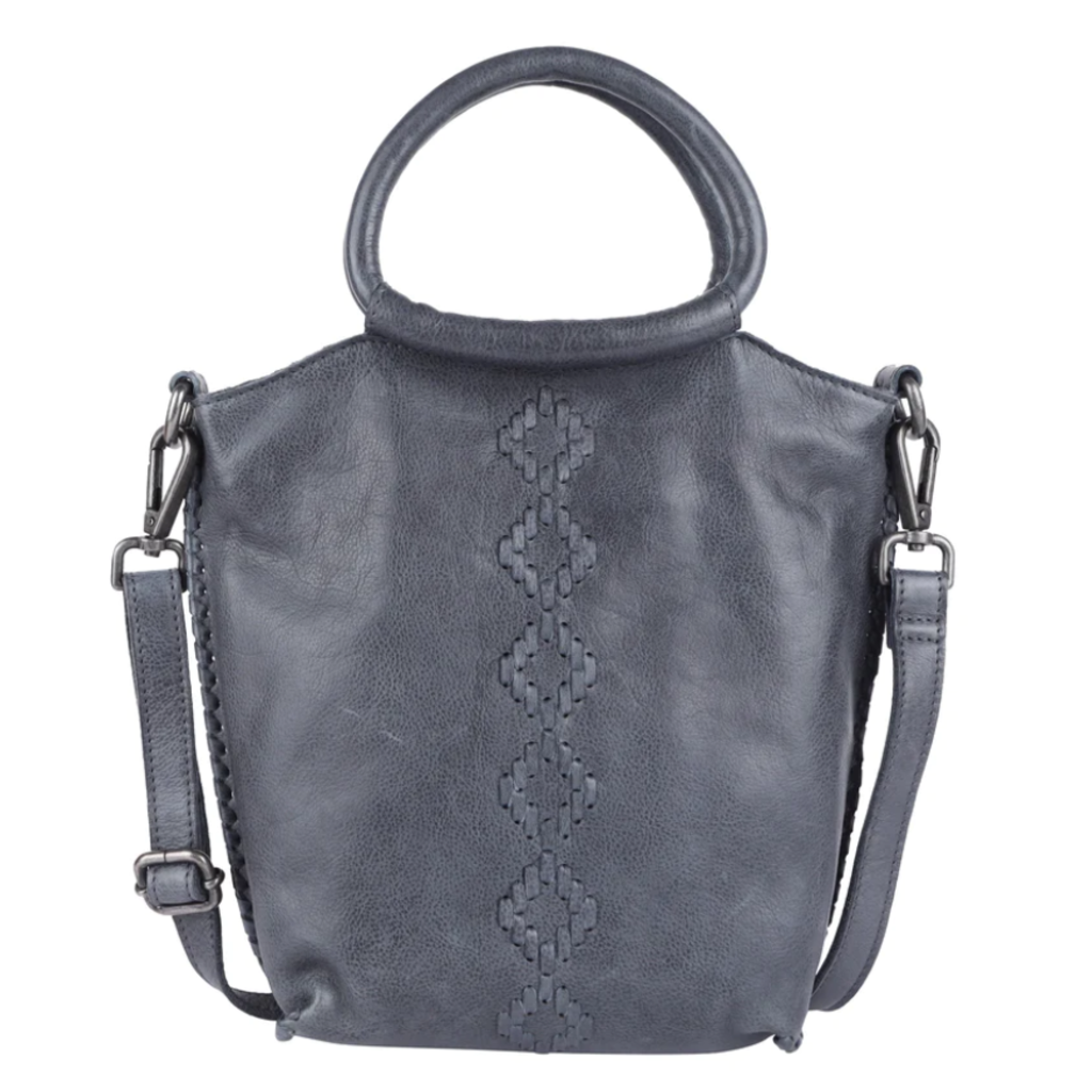 MILANO LEATHER TOTE CROSSBODY CHARCOAL