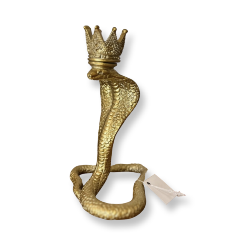 Vagabond Vintage Golden Snake Resin Candle Holder