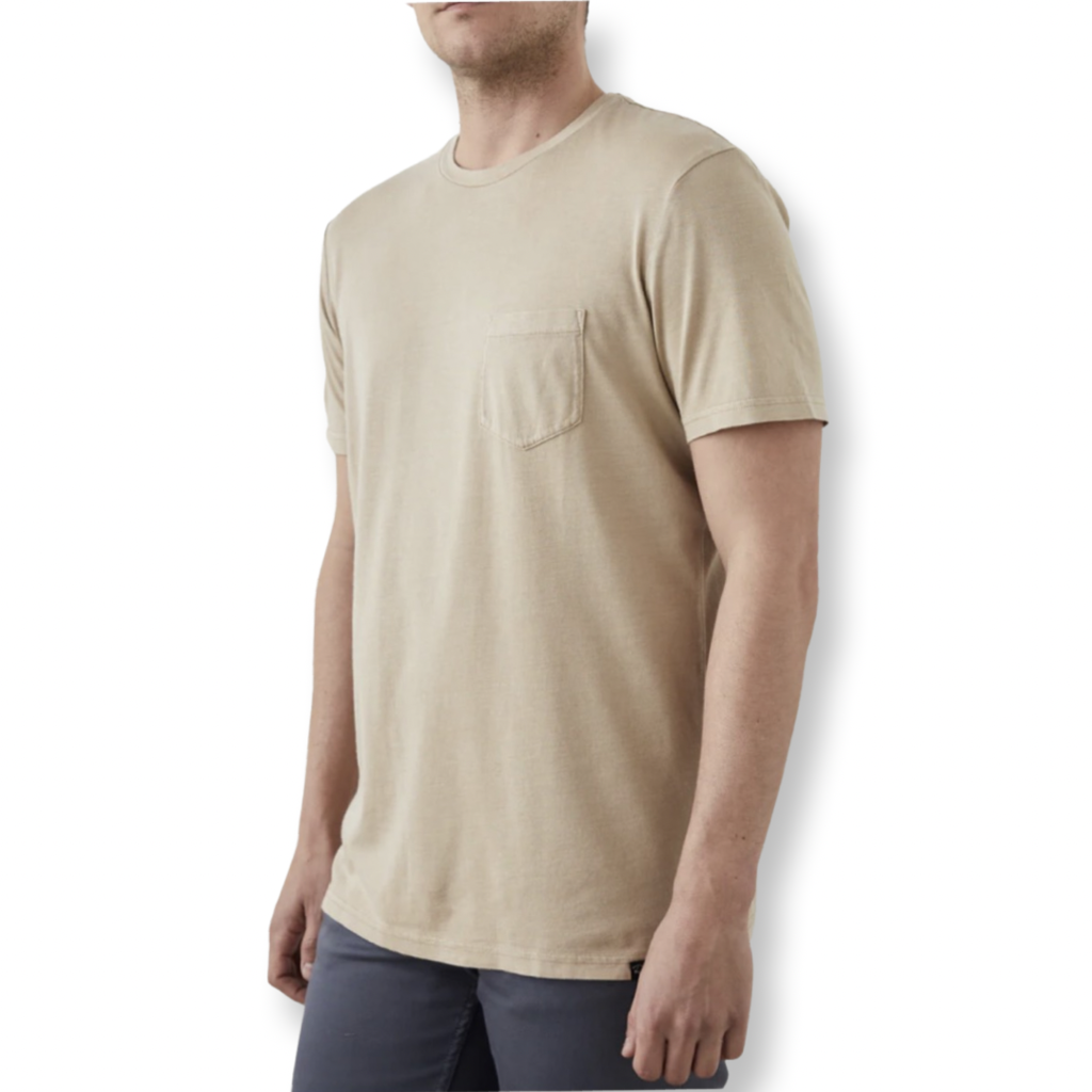 RAILS FOR HIM JOHNNY PATCH PKT TEE DESERT SAND