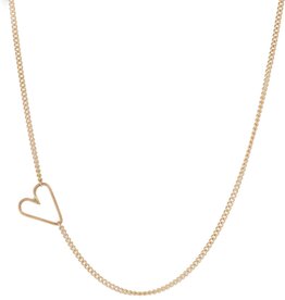Jane Hollinger Teenie 14k Gold Medium Classic Heart Necklace