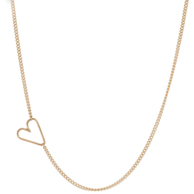 Jane Hollinger Teenie 14k Gold Medium Classic Heart Necklace