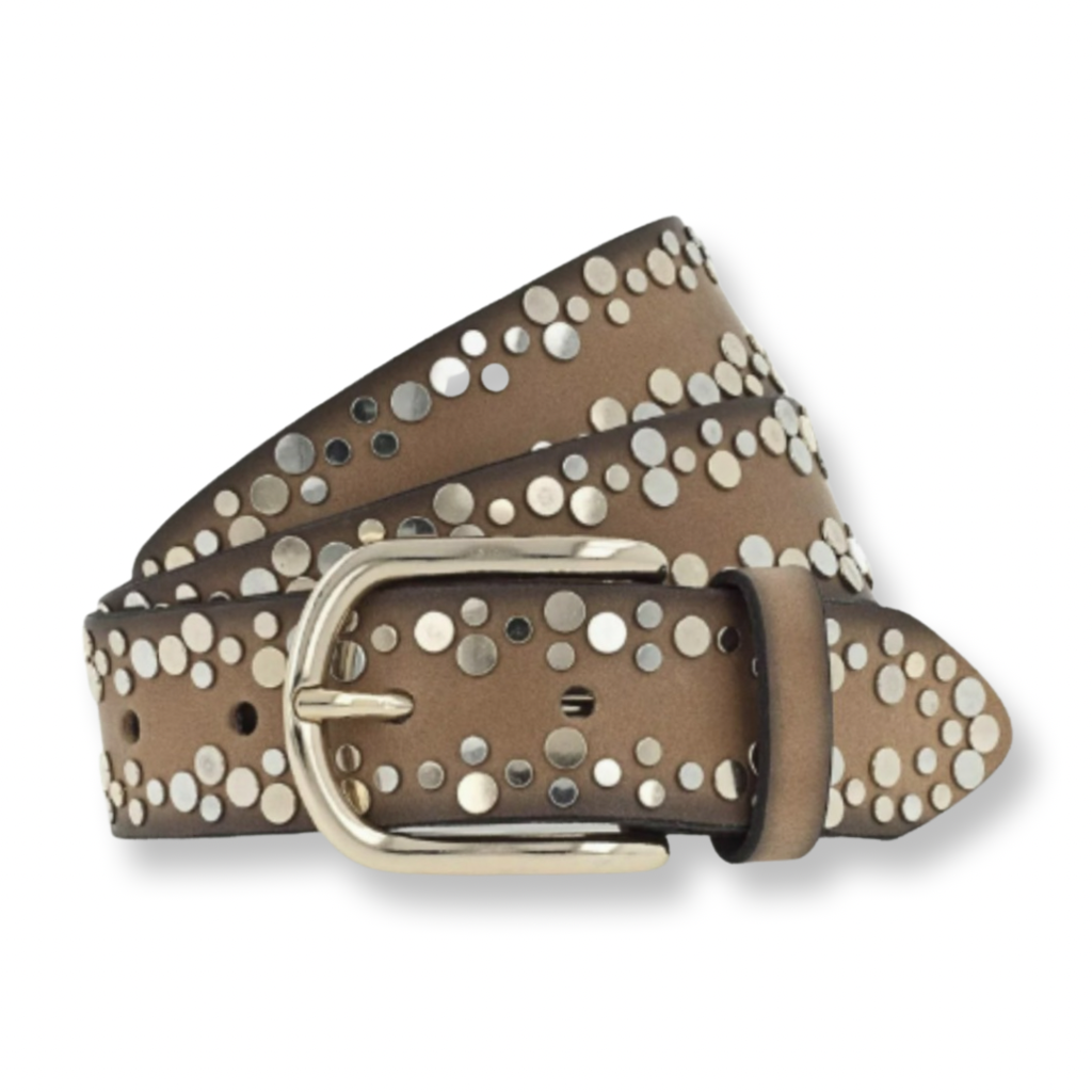 B Belt Vanzetti Camel Silver Stud Belt