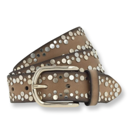 B Belt Vanzetti Camel Silver Stud Belt