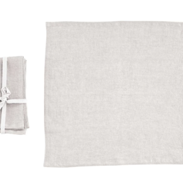 18" Square Stonewashed Linen Napkins, Ivory Color, Set of 4