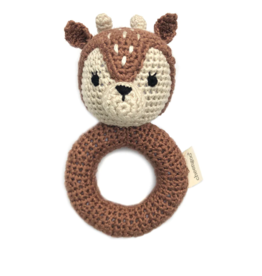 Cheengo Fawn Ring Hand Crocheted Rattle