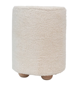 Sherpa Pouf w Pine Wood Feet