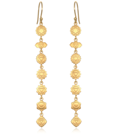 Satya Jewelry GOLD CHAKRA LONG EARRINGS