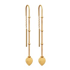 Temple Of The Sun Hanging Lotus Earrings Gold Vermeil