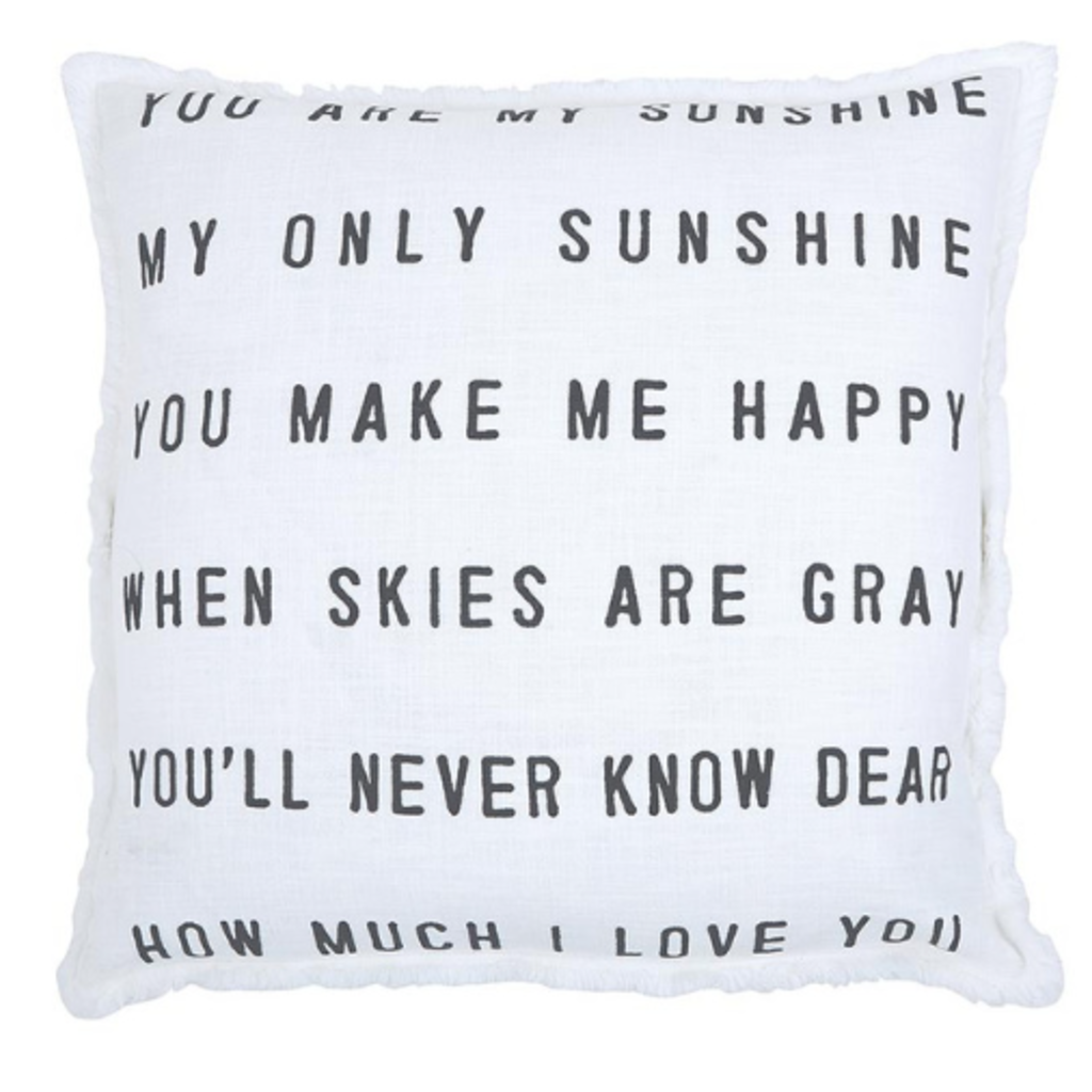 Santa Barbara Design Studio Face To Face Square Sofa Pillow - You Are My Sunshine