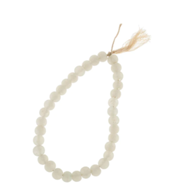 Frosted Glass Tassel Beads, White