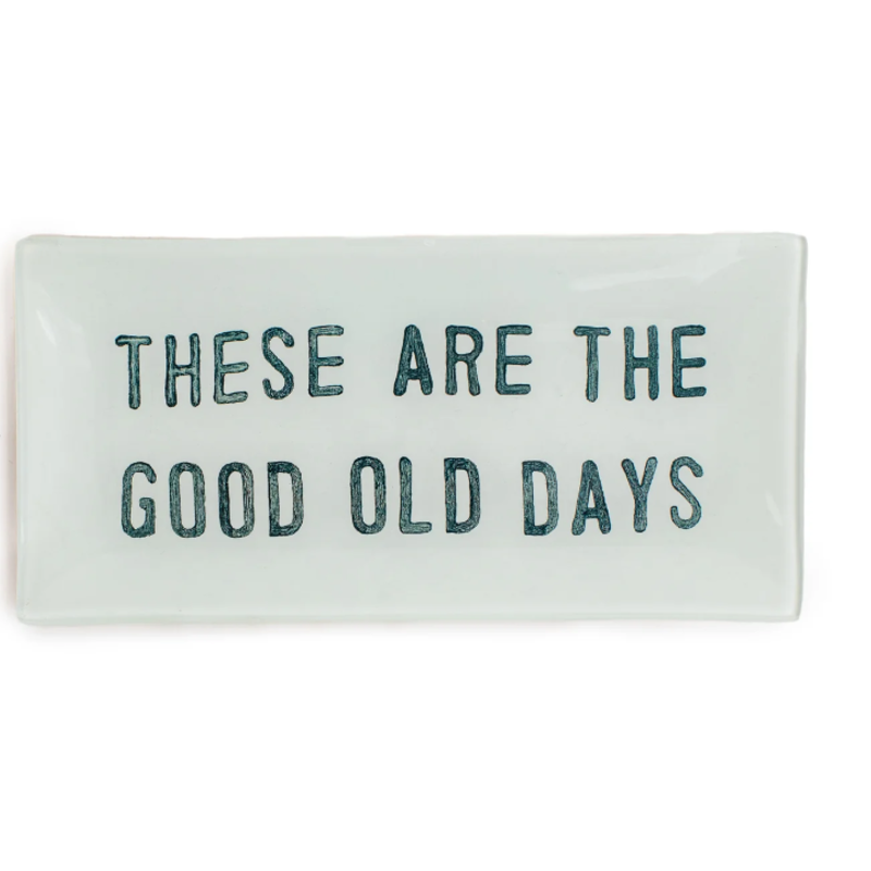 Sugarboo Good Old Days Small Rectangle Decoupage Plate - 8.5" x 4"
