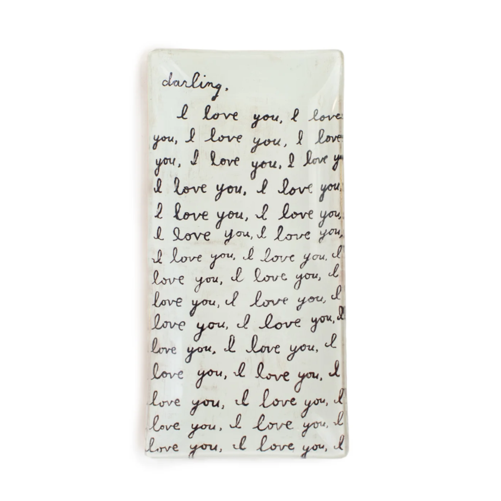Sugarboo Letter For You Small Rectangle Decoupage Plate - 8.5" x 4"