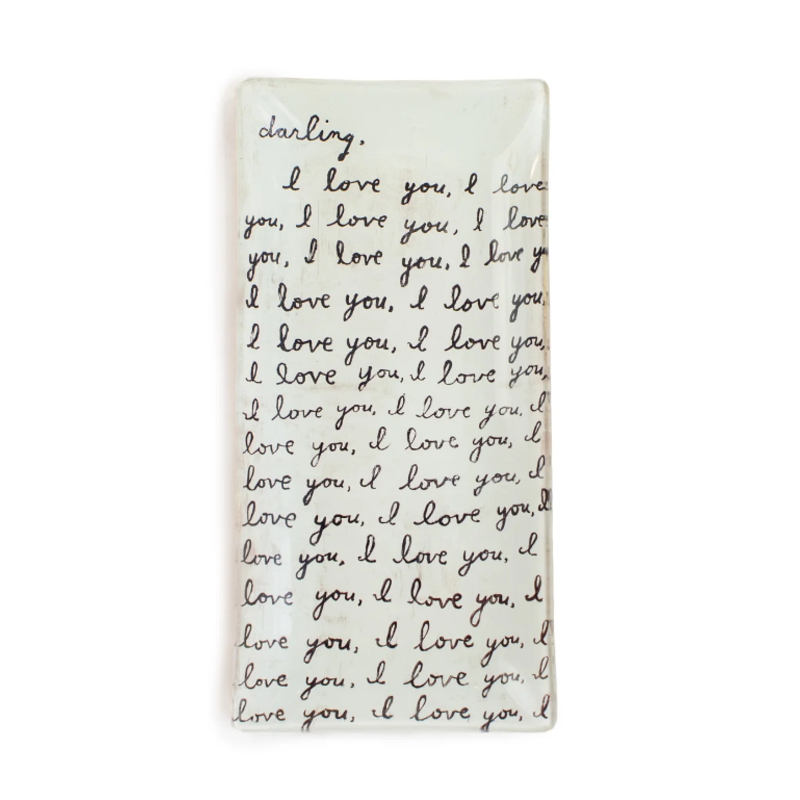 Sugarboo Letter For You Small Rectangle Decoupage Plate - 8.5" x 4"