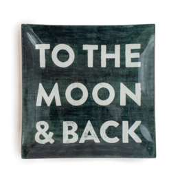 Sugarboo To The Moon & Back Small Square Decoupage Plate - 6" x 6"
