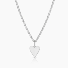 Thatch Amaya Heart Curb Necklace Rhodium Plated