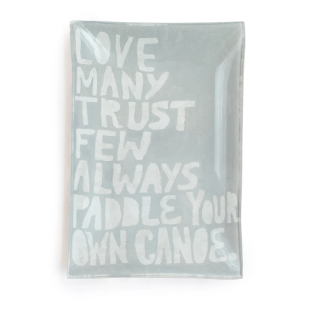 Sugarboo Paddle Your Own Canoe Large Rectangle Decoupage Plates - 8.5" x 6"