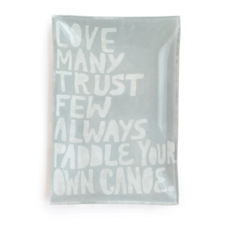 Sugarboo Paddle Your Own Canoe Large Rectangle Decoupage Plates - 8.5" x 6"