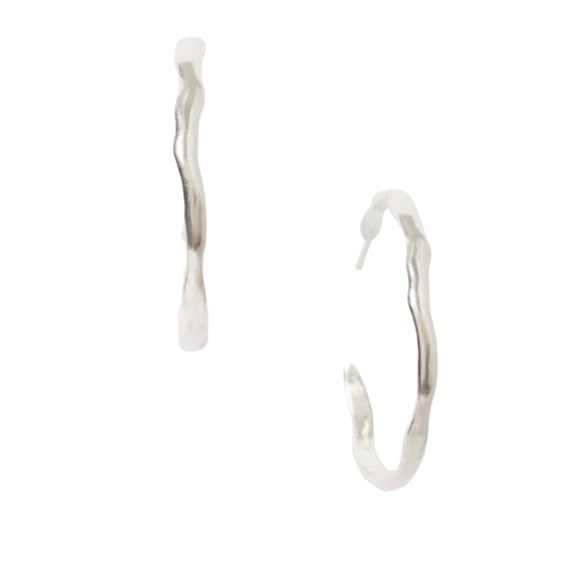 Chan Luu ES-5683 Wave Hoop Earrings Silver